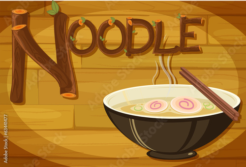 A wooden frame with a noodle