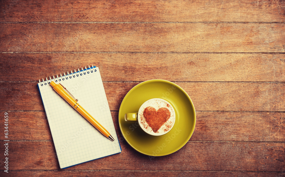 Cup of сoffee with shape heart Cup of сoffee with shape heart