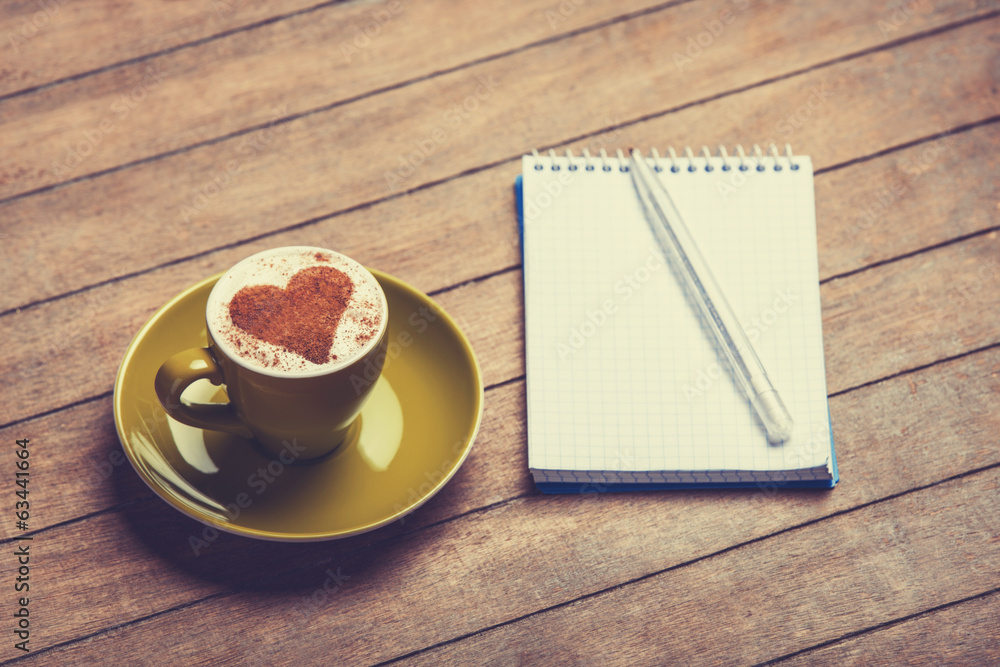 Cup of сoffee with shape heart Cup of сoffee with shape heart