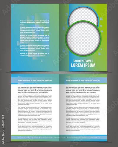 Vector empty bi-fold brochure print template design
