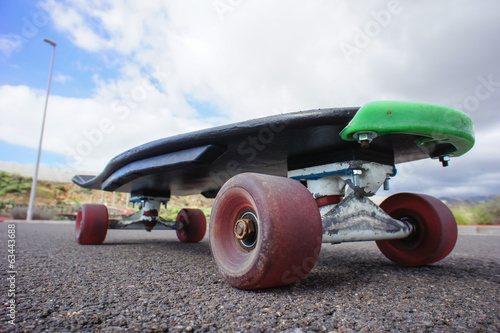 Vintage Style Longboard Black Skateboard photo