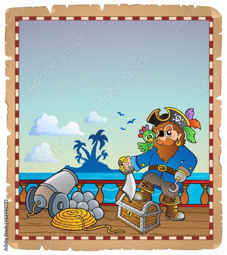 Parchment with pirate ship deck 1