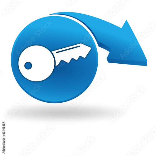 clef sur bouton bleu
