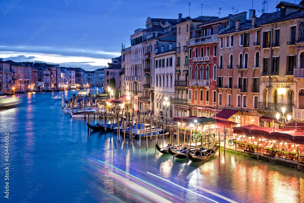 Venice by night from the Rialto bridge