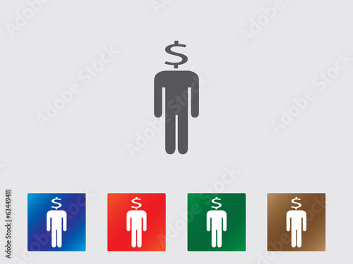 Pictogram people with money head icon collection