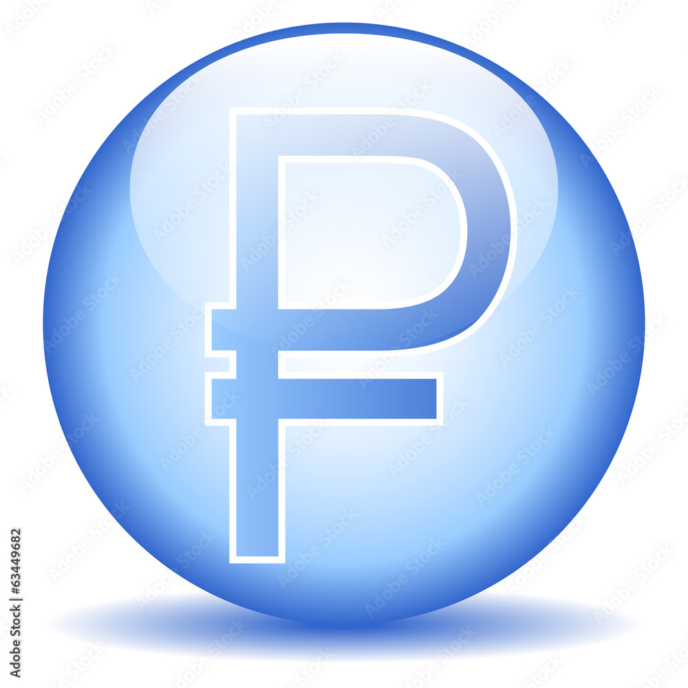 Russian ruble symbol button Russian ruble symbol button