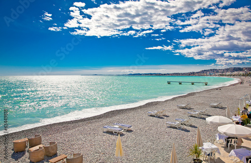 View of the beach in Nice  France.
