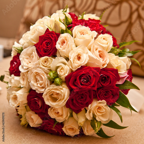 bridal bouquet of roses close-up