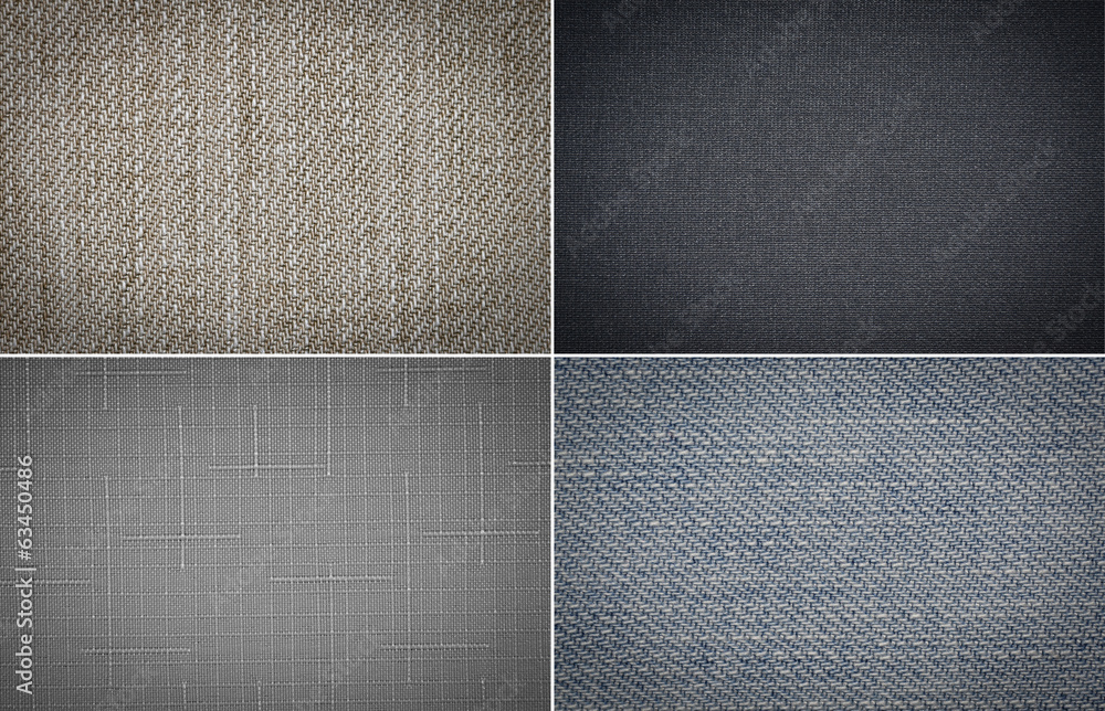 Fototapeta premium Set fabric texture background