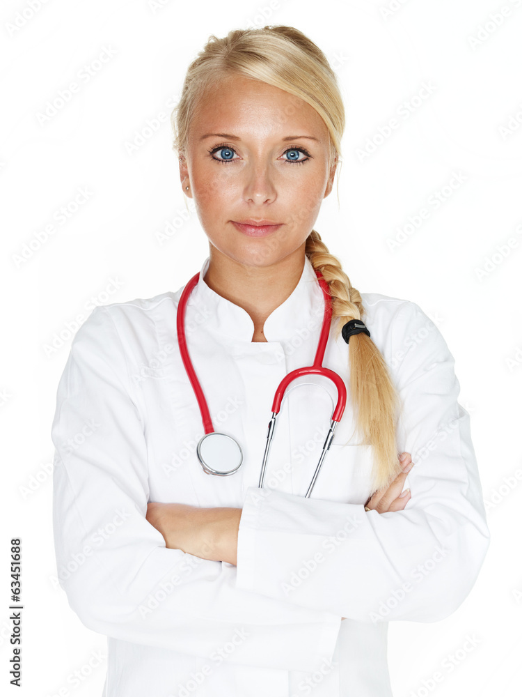 Female doctor is proud of her job Female doctor is proud of her job