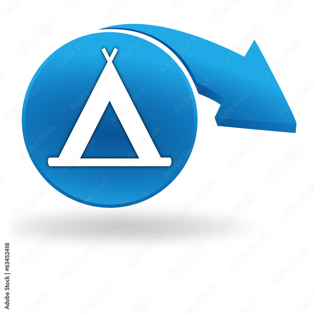 tente de camping sur bouton bleu tente de camping sur bouton bleu