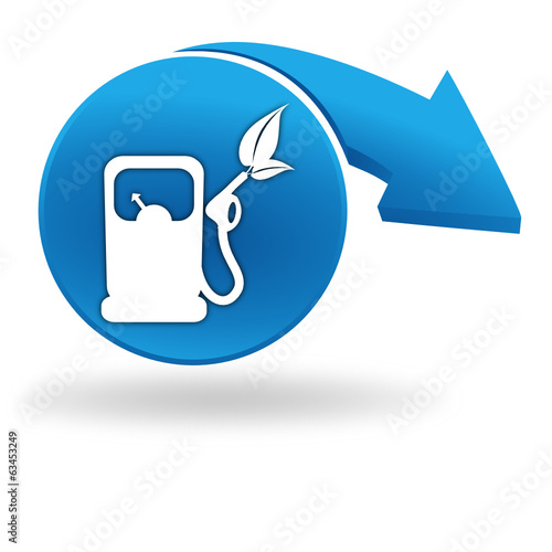 carburant vert sur bouton bleu