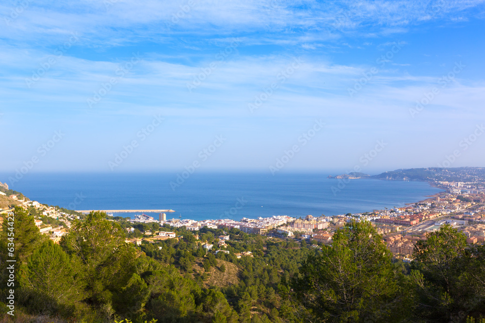 Javea Xabia aerial skyline from Molins Alicante Spain