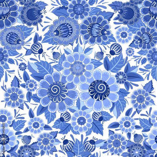 fashion seamless texture with stylized flowers