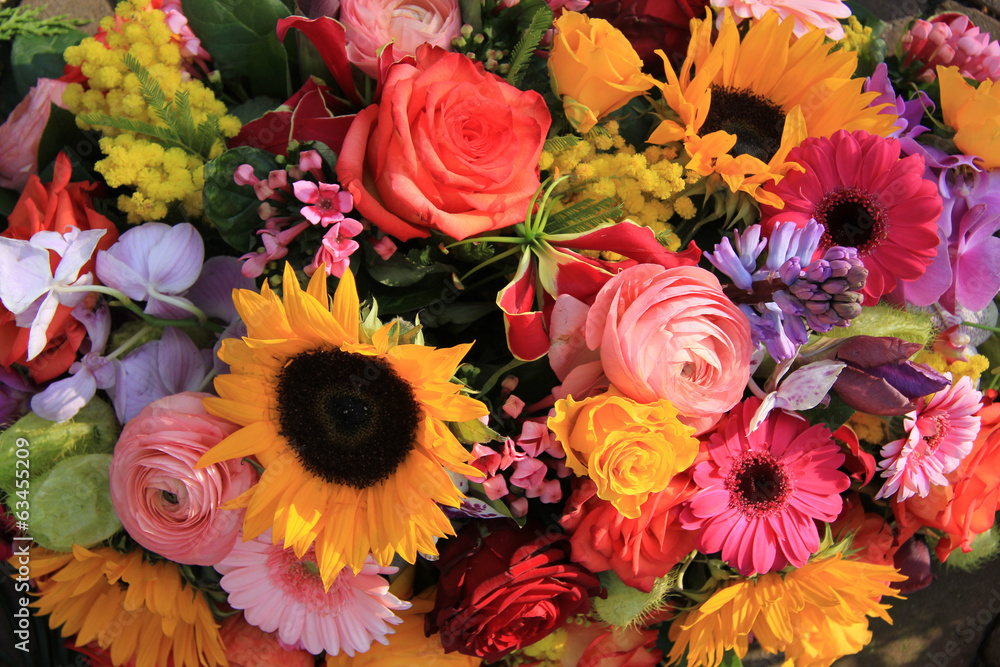 Fototapeta premium Mixed bouquet in bright colors