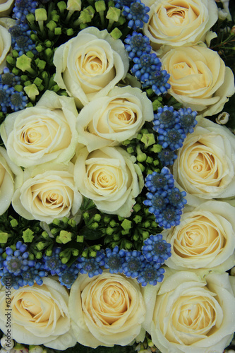 blue and white wedding flowers