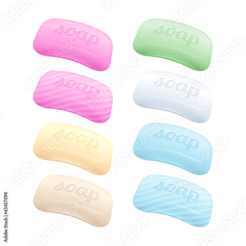 Set of colorful soap bars.