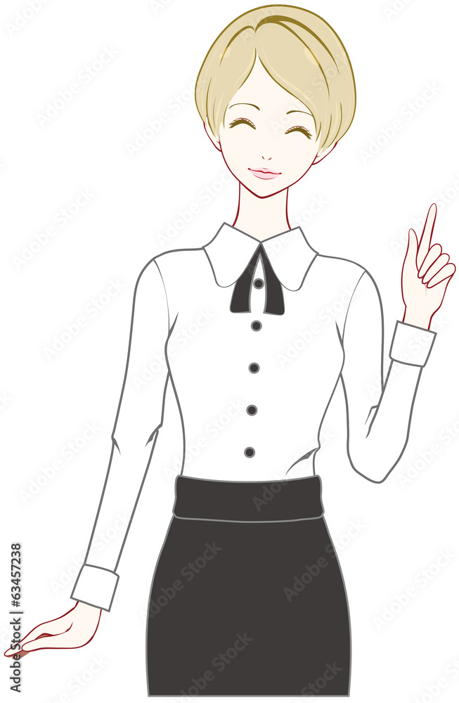 女性 指を立てる 女性 指を立てる