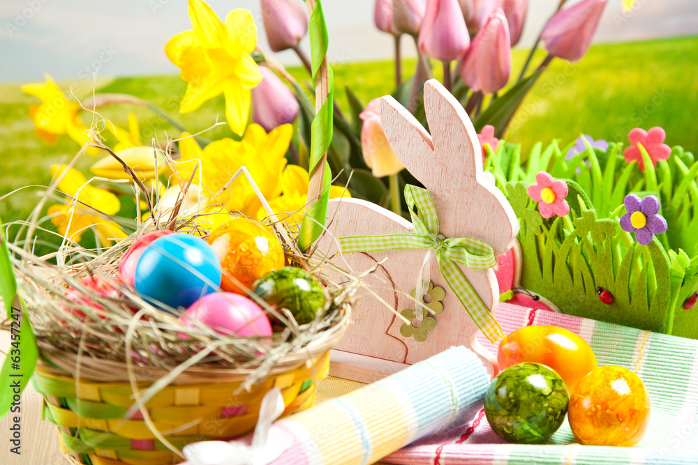 Fototapeta premium Ostern tischdeko