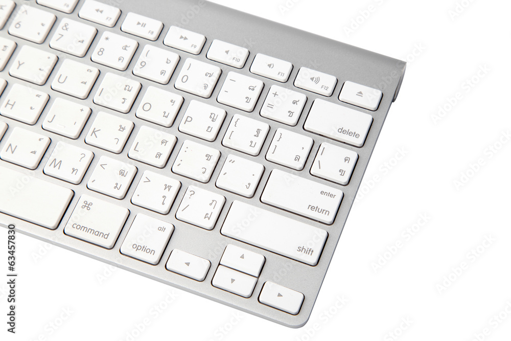 Close up of keyboard of a modern laptop