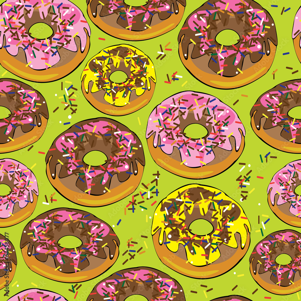 glazed donuts seamless pattern