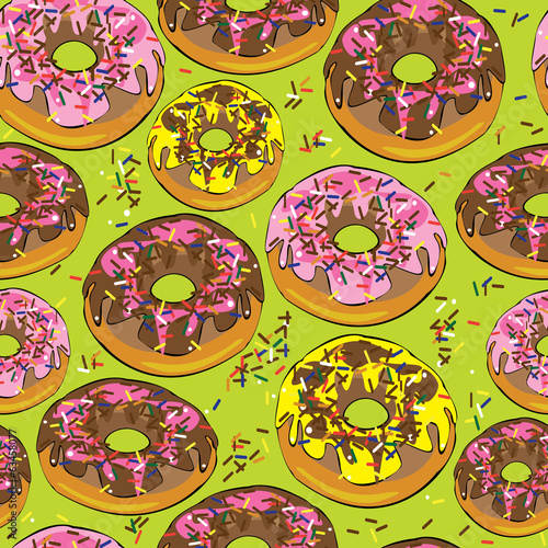 glazed donuts seamless pattern