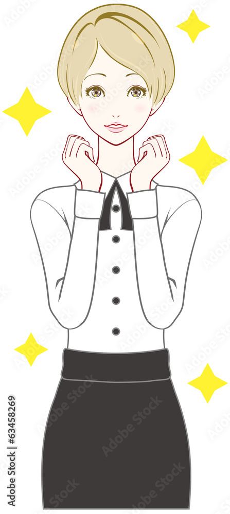 女性　期待　驚き