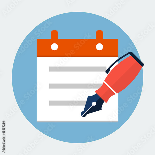Notepad with nib pen