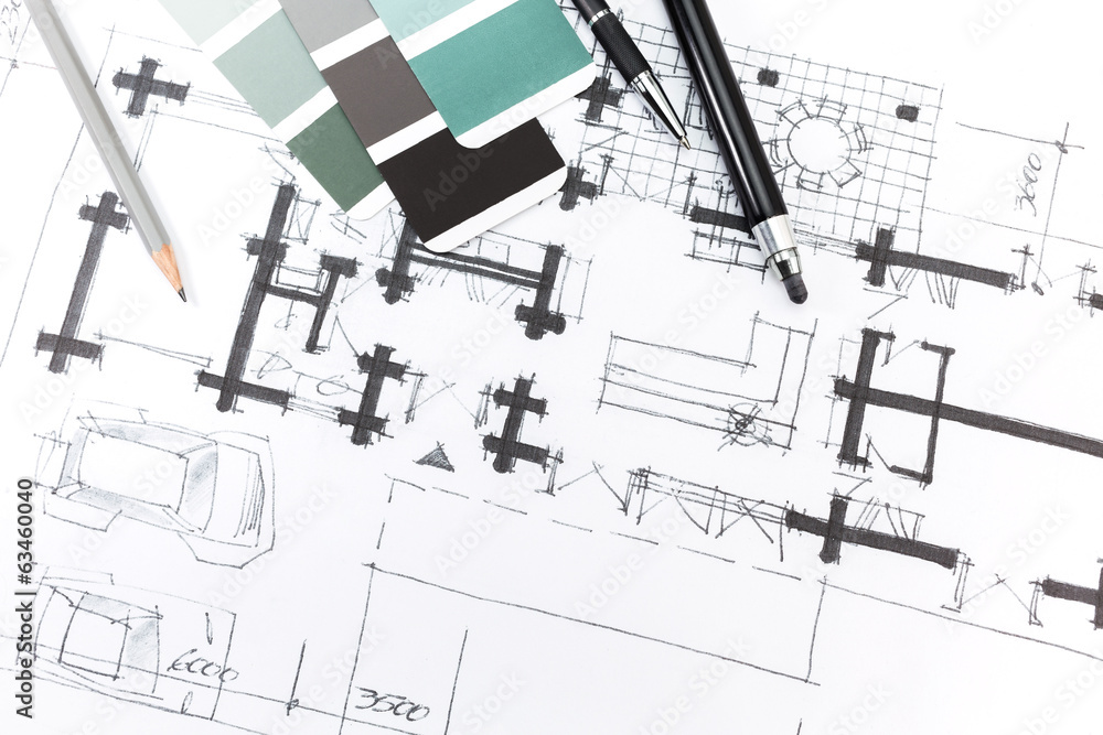 Fototapeta premium Architectural sketch