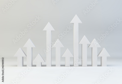 selection of arrows pointing upwards for growth