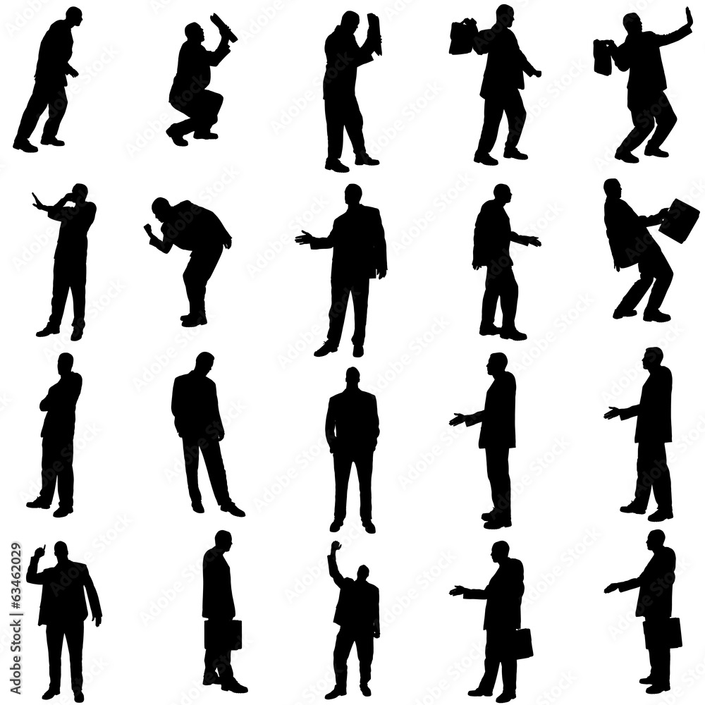 Vector silhouette of businessman.