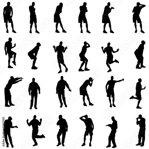 Vector silhouettes of gay.