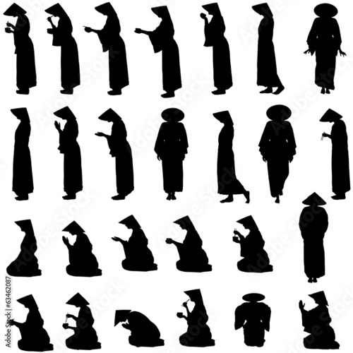 Vector silhouette of Chinese.