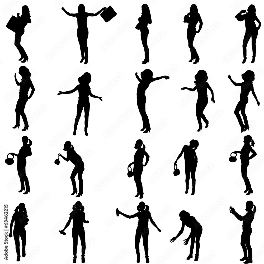 Naklejka premium Vector silhouette of woman.