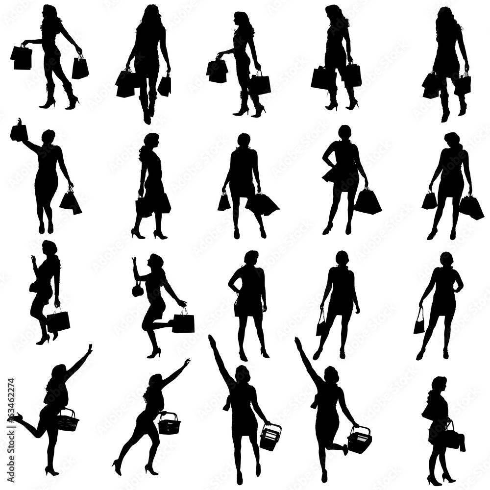 Vector silhouettes of woman. Vector silhouettes of woman.