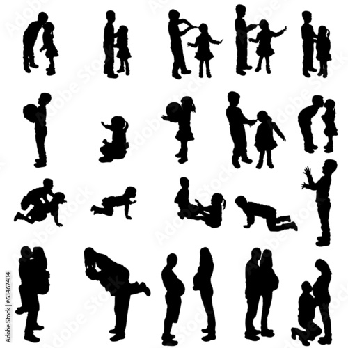 Vector silhouette of people.