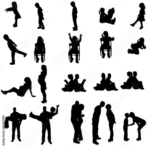 Vector silhouette of people.