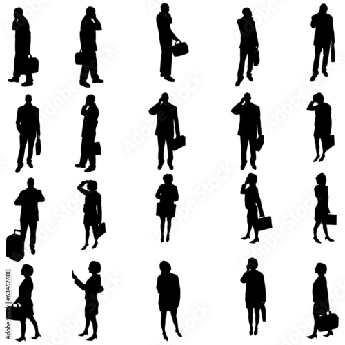 Vector silhouette of business people.