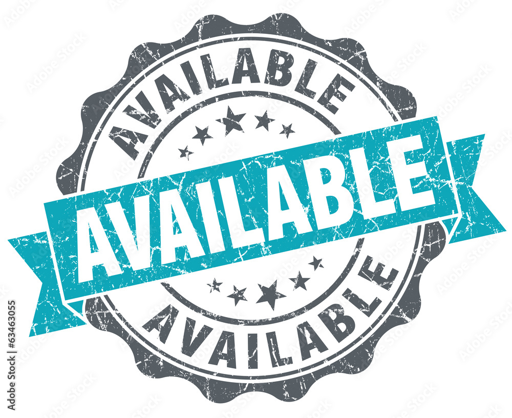 Obraz premium Available blue grunge retro style isolated seal