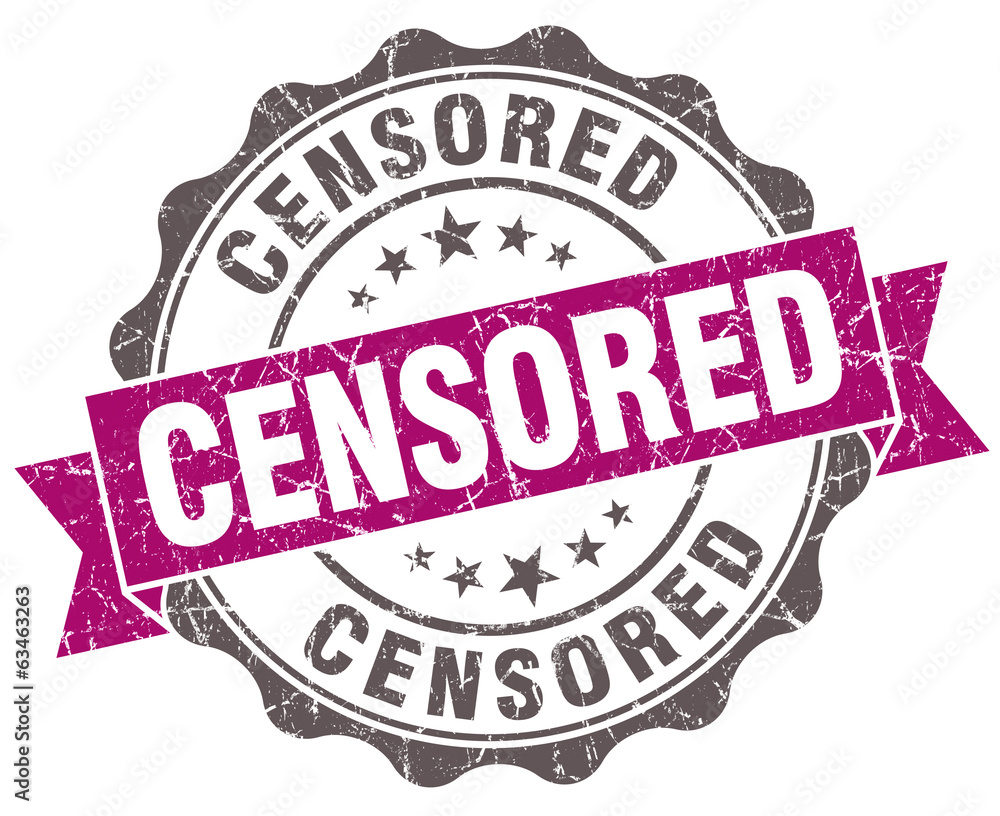 Obraz premium Censored violet grunge retro style isolated seal