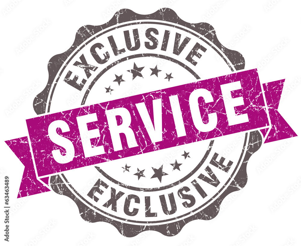 Exclusive service violet grunge retro style isolated seal Exclusive service violet grunge retro style isolated seal