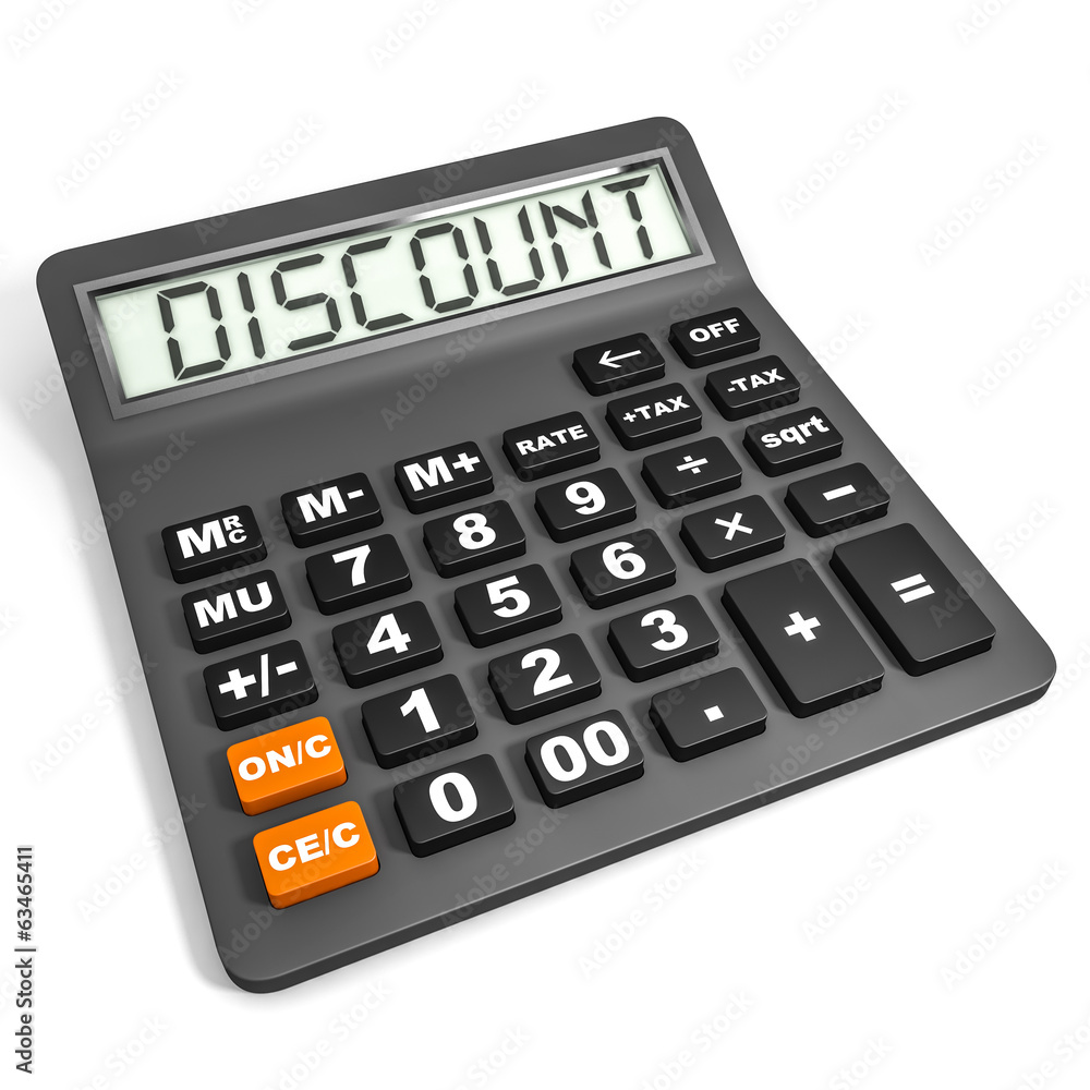 Calculator with DISCOUNT on display. Calculator with DISCOUNT on display.