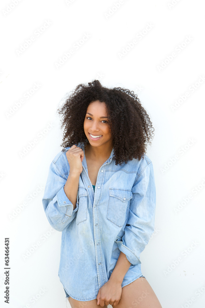 Beautiful young african woman smiling Beautiful young african woman smiling