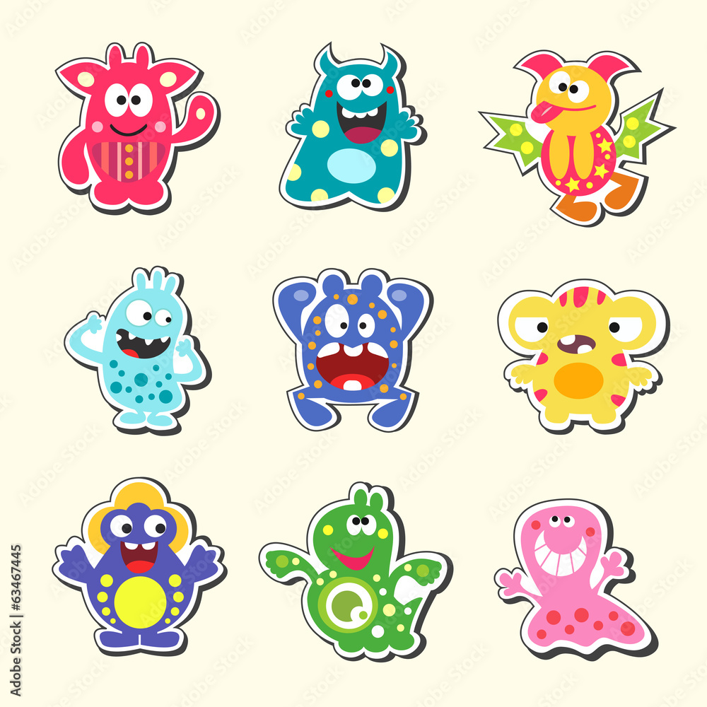 Obraz premium cartoon monsters set