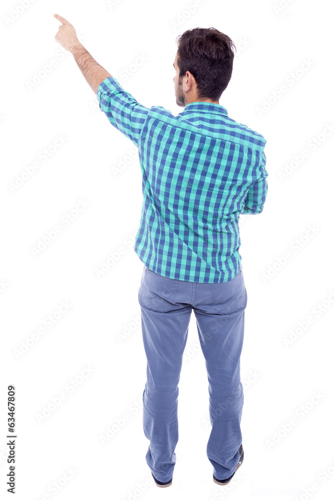 Handsome man pointing, isolated on white Handsome man pointing, isolated on white
