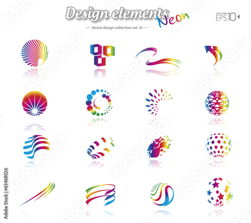 Color design set, isolated, vector illustration