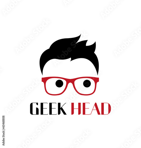 Geek head logo template