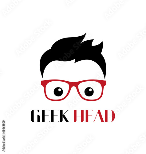 Geek person logo template