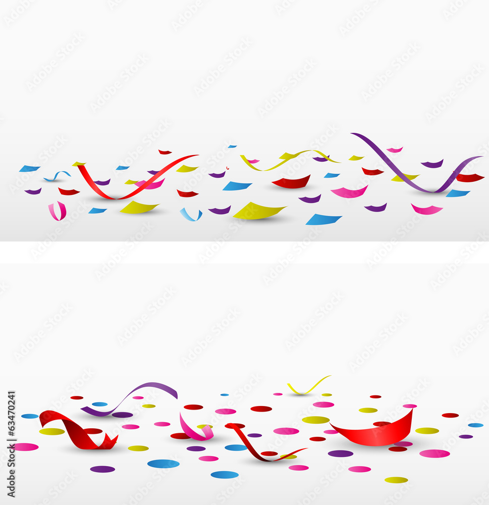 Naklejka premium celebration confetti set on white background