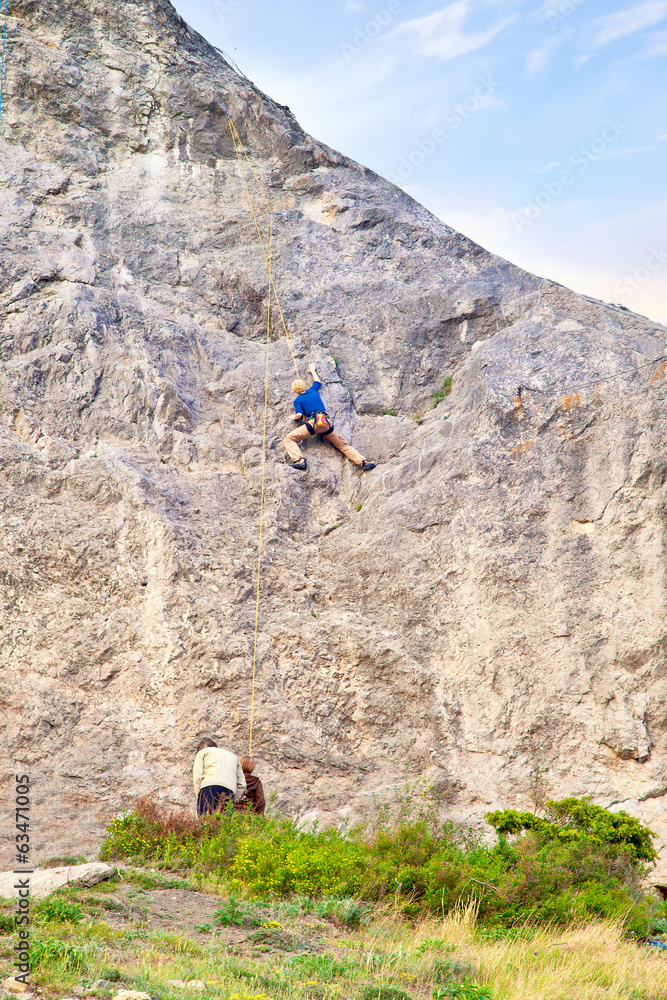 Fototapeta premium Training of alpinist